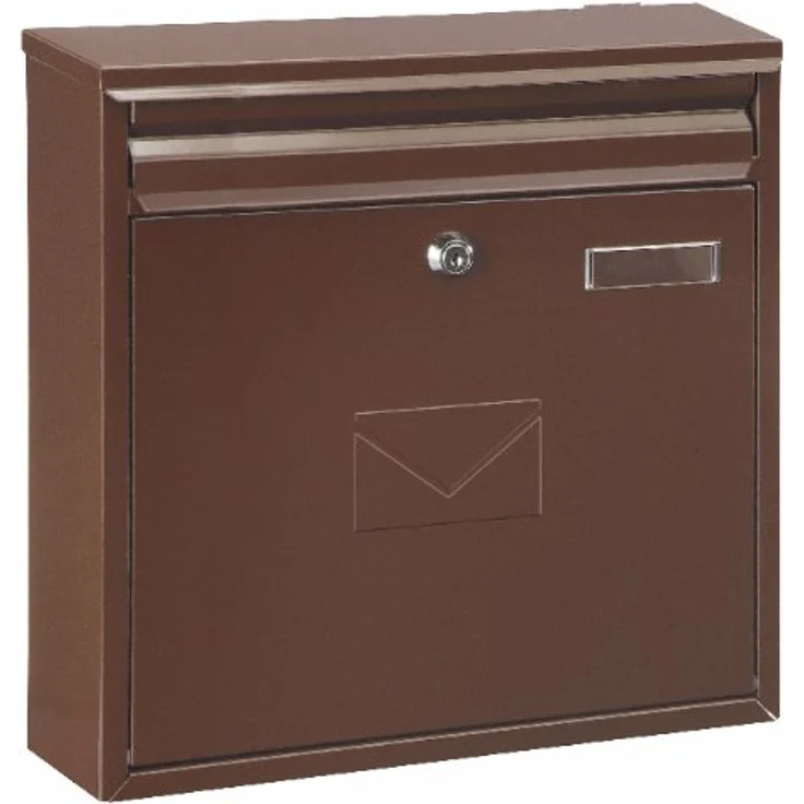Rottner Briefkasten Teramo Stahl Braun, Mailbox, Postkasten, Zaunbriefkasten, 2 Einwurfsmöglichkeiten, Namensschild – Bild 1