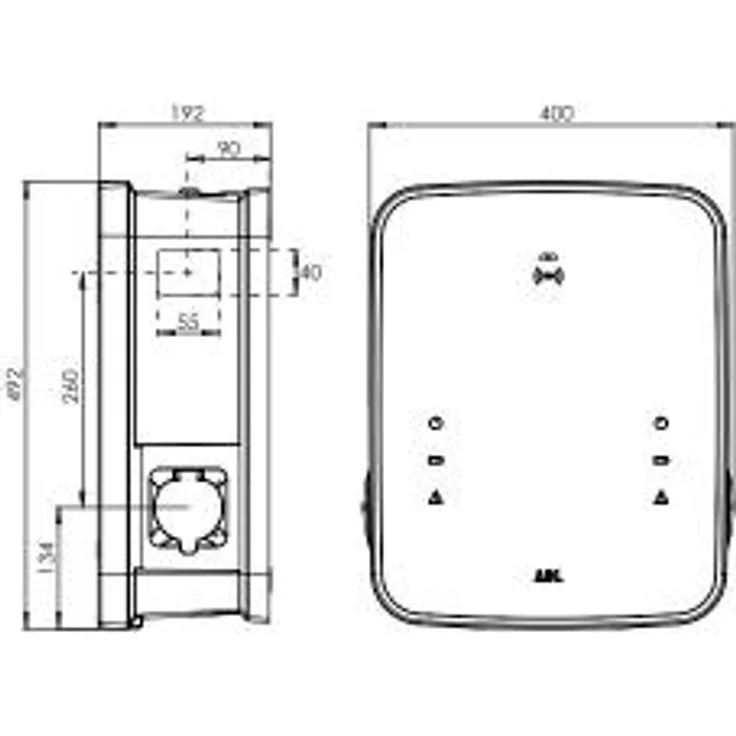 ABL 3W2263B Wallbox mit 2 Ladesteckdosen, Typ 2, 2x 11kW, 32A, 3-phasig, vorkonf
