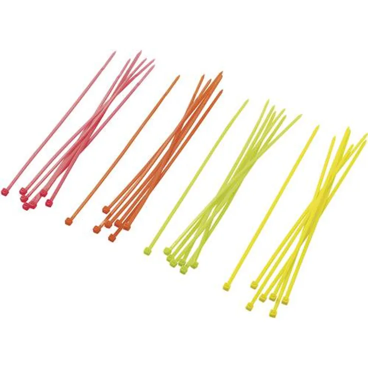 TRU Components 1570922 ST150M Kabelbinder-Sortiment 150mm 2.50mm Neongrün, Neonorange, Neongelb, Neonpink 80St.