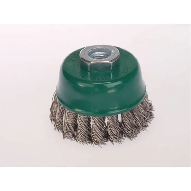 Lessmann Zopf-Topfbürsten Drm 65 mm 18 Z Stahldraht rostfrei ROH glatt 0,50 mm Gew. M 14 (482817)