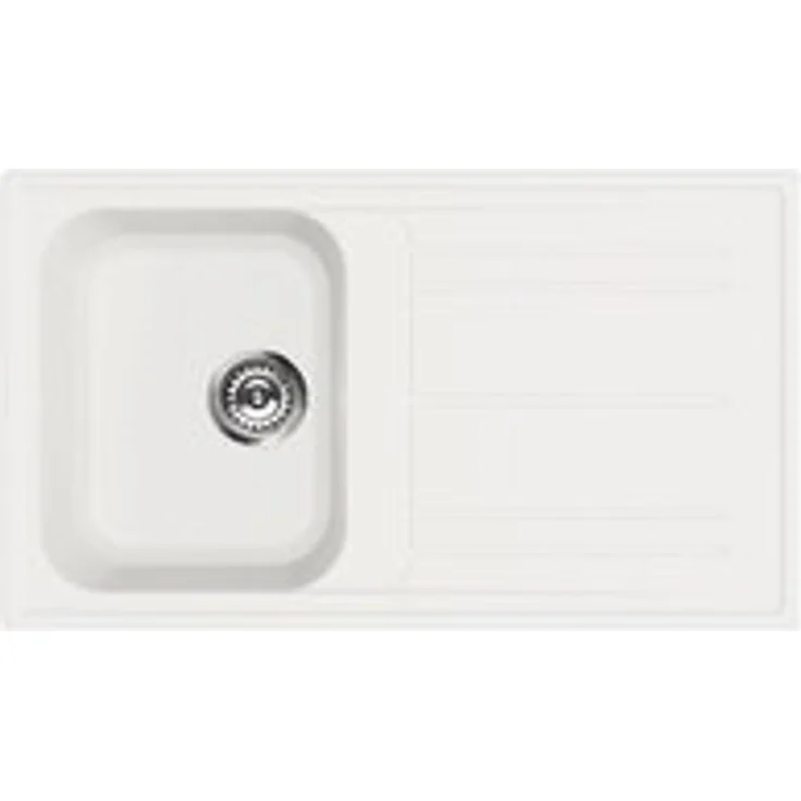 Smeg LZ861B Spüle Rechteckig Kunststein in Weiß 86 cm