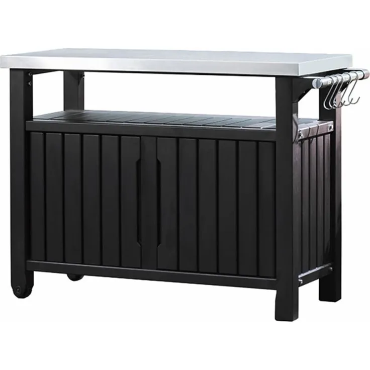 Keter Multifunktionaler Gartentisch für BBQ Unity XL Holzoptik