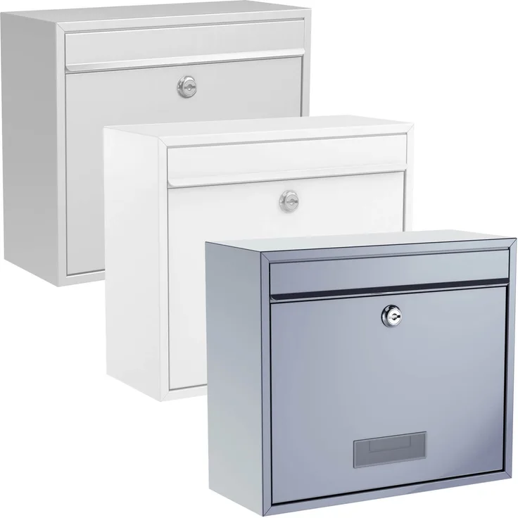 BASI - Briefkasten - BK 900 - Stahl Silber - 2 Schlüssel