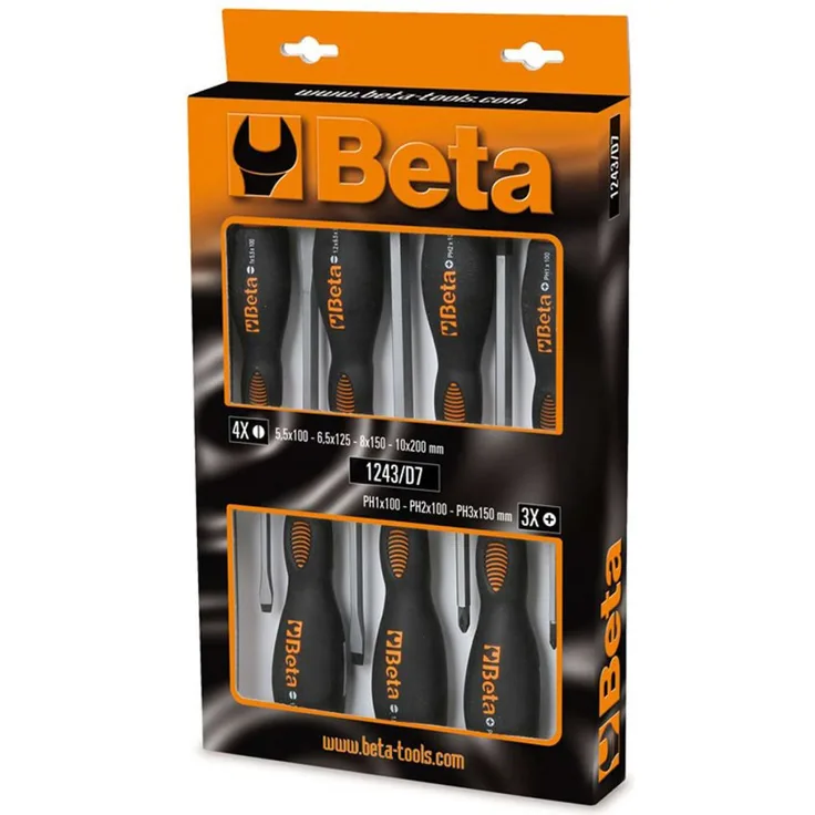 Beta Tools 7-tlg. Schraubendreher-Set 1243-D7 Stahl 012430017
