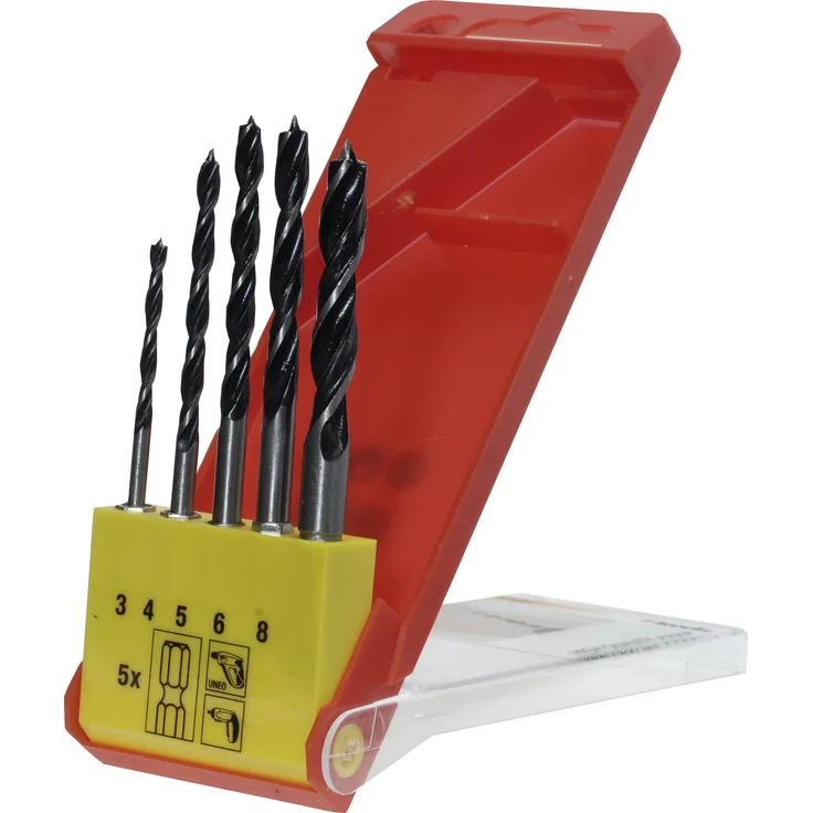 kwb CV Holzbohrer-Set ? Holz-Spiralbohrer für Hartholz und Weichholz, 5-teilig mit 1-4'' Sechskant-Aufnahme, Ø 4 ? 10 mm. – Bild 1