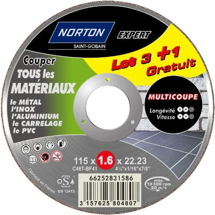Norton multi - 3 1 Schleifkörper Schnitt, 115 x 1,6 x 22,2 mm
