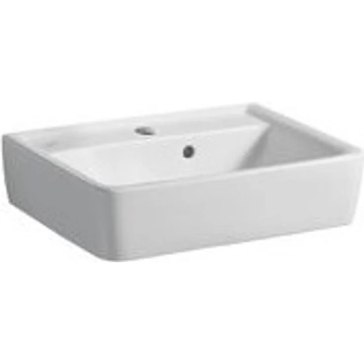 Geberit Handwaschbecken RENOVA PLAN 500 x 380 mm mit Hahnloch, mit Überlauf weiß