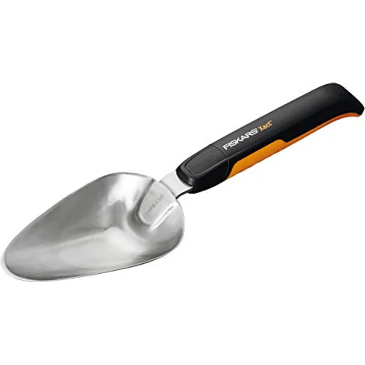 Fiskars Blumenkelle zum Ein- und Umpflanzen, Länge: 37,5 cm, Schwarz-Orange, Rostfreier Stahl-Kunststoff, Xact, 1027043 – Bild 1