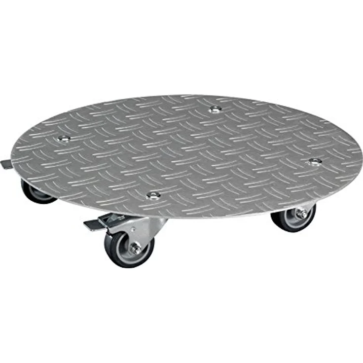 WAGNER Pflanzenroller ALASKA Ø 38 x 7,5 cm I Pflanzenroller & Blumenroller für Außenbereich + Innenbereich I Kübelroller Aluminium I 2 Total-Feststeller I Tragkraft 150 kg I Made in Germany - 20700201 – Bild 1