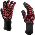 Rustler BBQ Grillhandschuhe Paar in rot, Ofenhandschuhe sind hitzebeständig bis zu 500°C, EN 407 zertifiziert, Schutzhandschuhe für Grill, Backofen, Grillbesteck, Kamin und Lagerfeuer