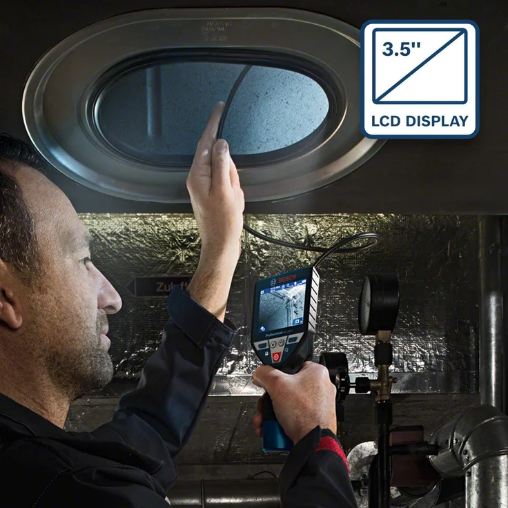Bosch Professional Inspektionskamera GIC 120 C (Kabellänge: 120 cm, Display: 3,5 Zoll, 12 V Akku, in L-Boxx) – Bild 3