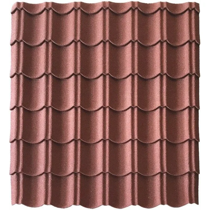 Einfache Fliesenplatte 1030 x 950 mm aus verzinktem Stahl mit mineralischer Granulatoptik - Farben - Mattrotbraun, Breite - 950 mm, Länge - 1030 mm