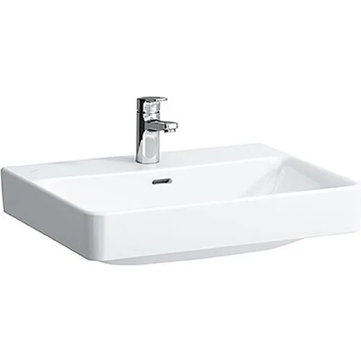 Laufen Pro S Waschtisch B:60xT:46,5cm 1 Hahnloch mittig mit Überlauf weiß H8109630001041