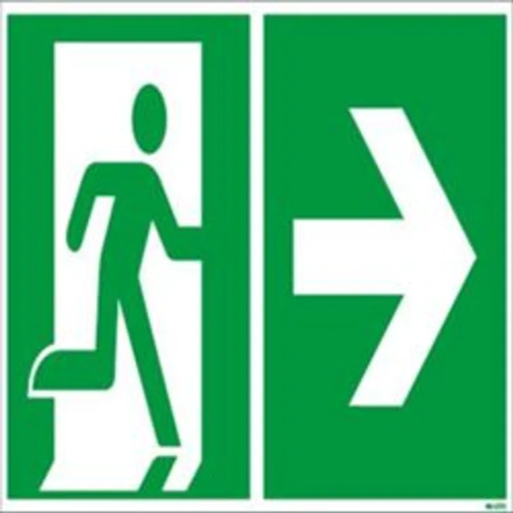 Soennecken Hinweisschild Rettungsweg rechts 30x15cm Hart-PVC 490316200
