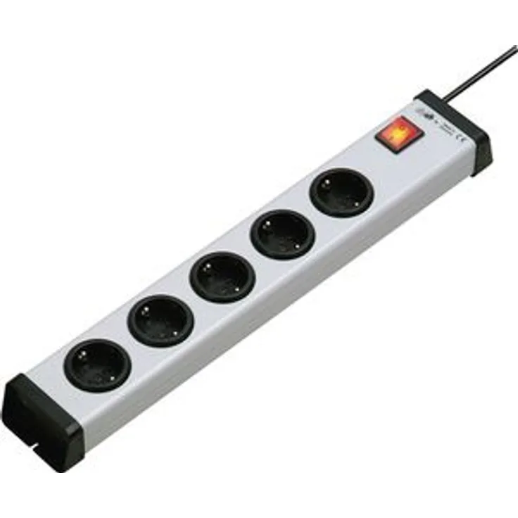jäger DIREKT Steckdosenleiste 5fach grau L.5m H05VV-F 3x1mm2 Profi m.Schalter