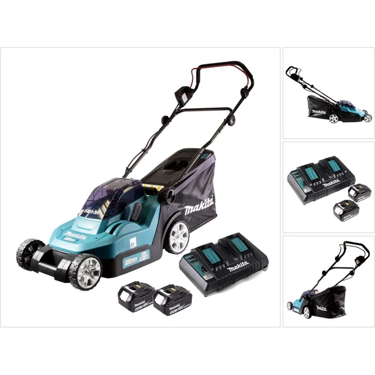 Makita DLM382PM2, Akku-Rasenmäher, 38 cm Schnittbreite, mit 2 Akkus und Doppelladegerät – Bild 4