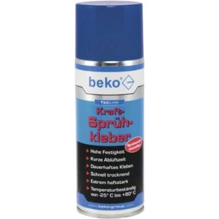 BEKO 2601200 TecLine Kraft Sprühkleber 200 ml, Düse verstellbar
