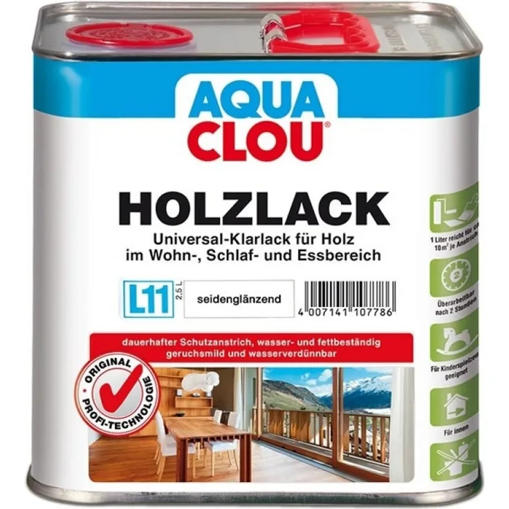 2,5L Aqua CLOU Holzlack L11 seidenglanz