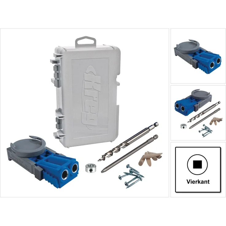 KREG Jig R3 Starter Set ( R3 ) Tischler Komplettset Verbindungssystem Holz mit Bohrschablone R3, Bohrer, Bit, Tiefenanschlag, Holzdübeln, Schrauben und Inbus