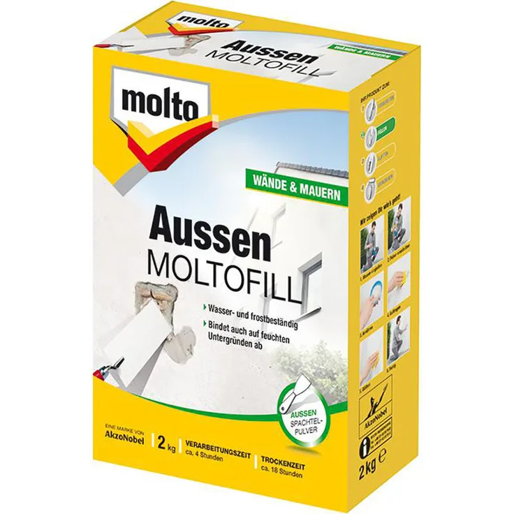 Molto Moltofill Außen weiß 2kg Spachtelpulver Zementbasis universell