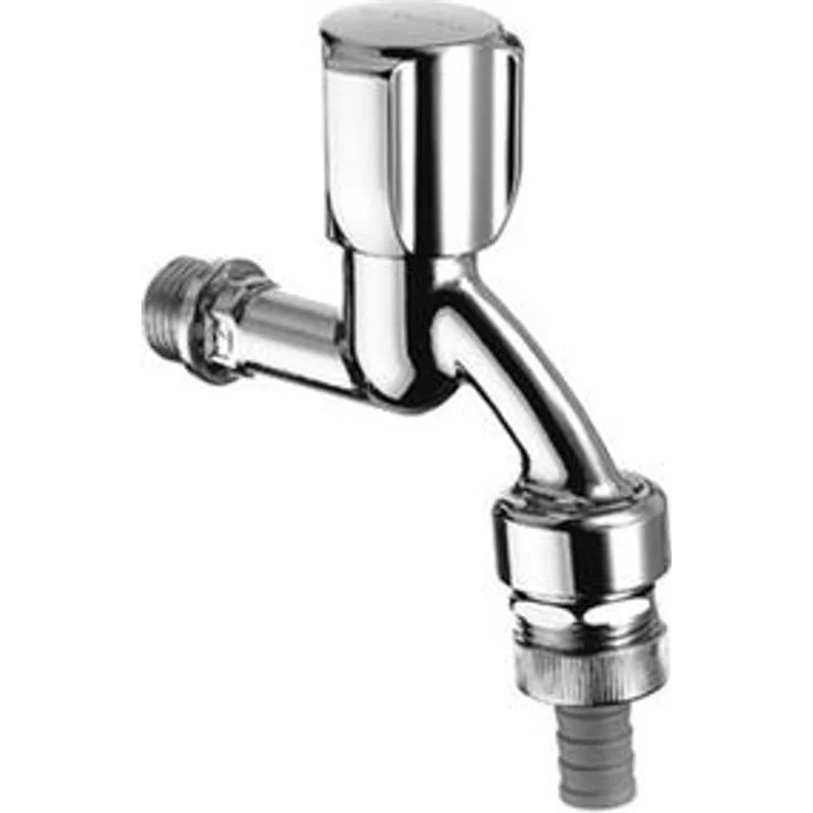 Schell Auslaufventil, Auslaufhahn (Ventil aus Messing Rückflussverhinderer Rohrbelüfter Comfort Griff Rosette Ø 54 mm Chrom) 033510699