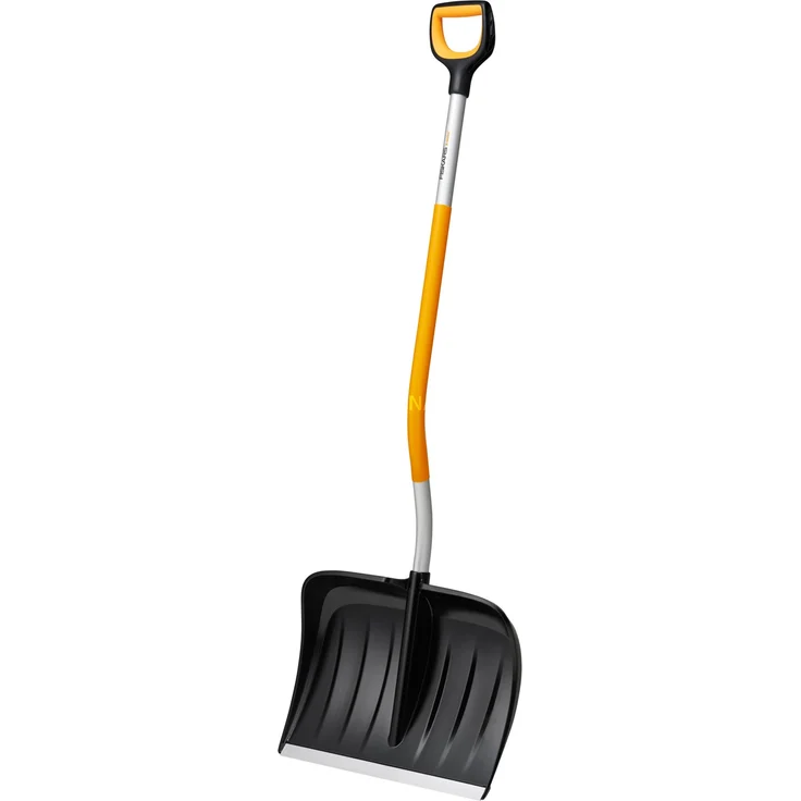 Fiskars X-series Ergonomischer Schneeräumer, gebogen Schaufel, schwarz-gelb – Bild 1