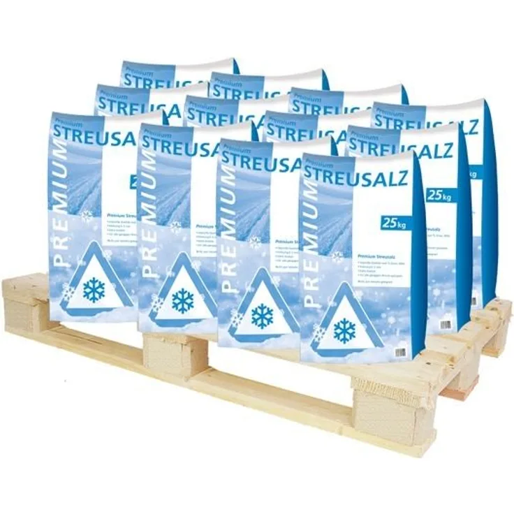 Hamann Premium Streusalz 1000 kg (40 x 25 kg) Palette, eingeschweißte Sackware, Streugut zur Beseitigung von Eis und Schnee