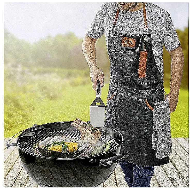 GEFU Grillschürze BBQ, Kochschürze, Küchenschürze, Baumwolle und Leder – Bild 7