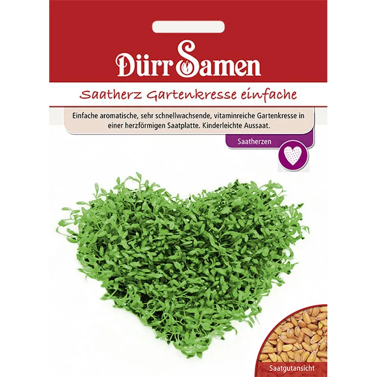 Dürr-Samen Gartenkresse einfache Saatherzen