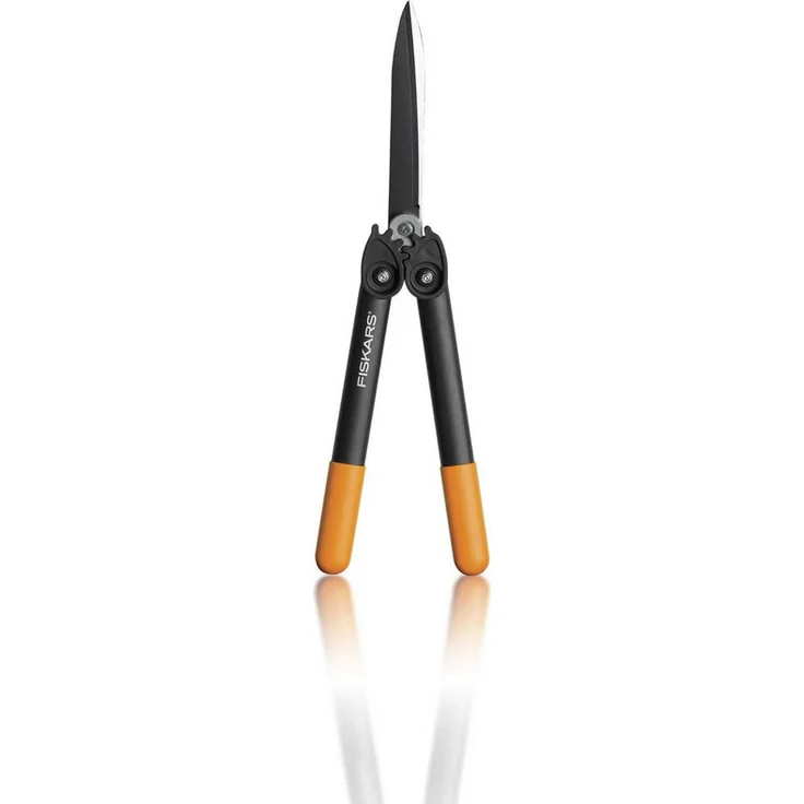 Fiskars PowerGear II Getriebe-Heckenschere, Antihaftbeschichtet, Rostfreie Stahl-Klingen, Länge 57 cm, Schwarz-Orange, HS72, 1000596 mittelgroß – Bild 2