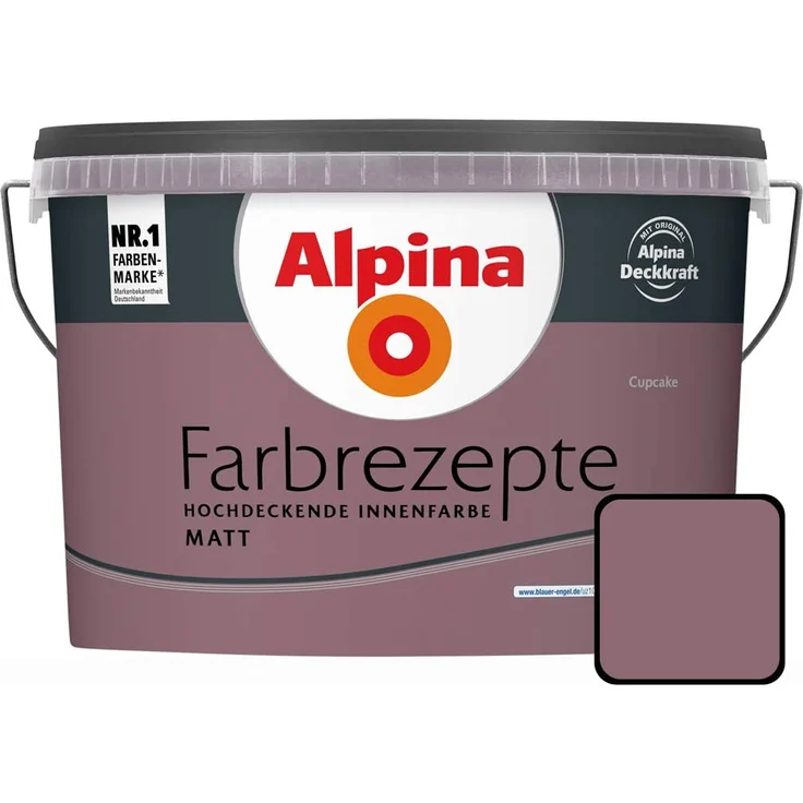 Alpina Farbrezepte Feminines, charmantes Mauve 2,5 l, Cupcake, Innenfarbe, matt – Bild 1