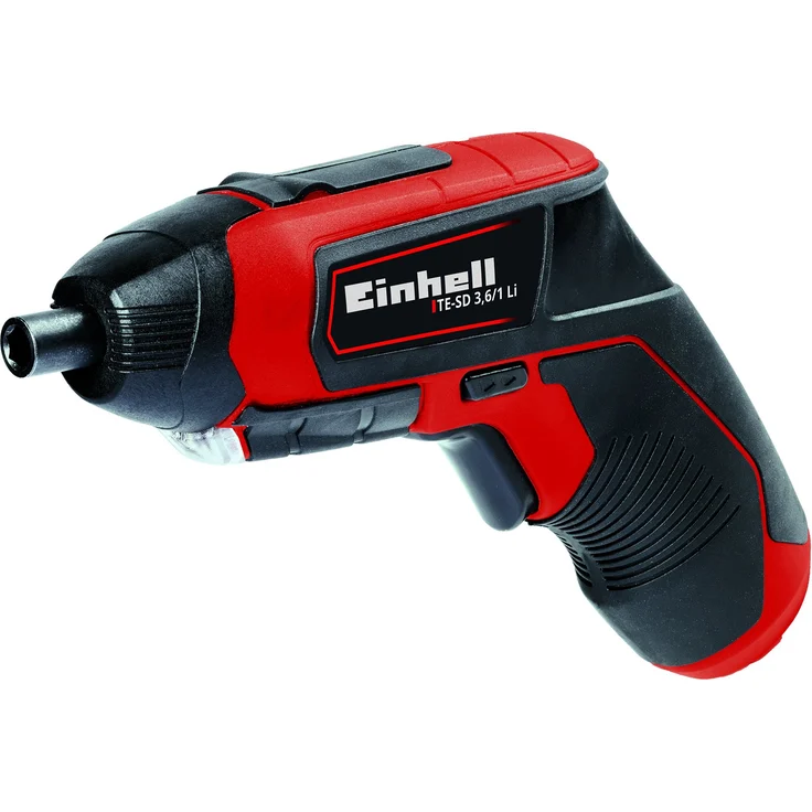 Einhell Akkuschrauber TE-SD 3,6-1 Li (Li-Ion, 3.6 V, 4.5 Nm Drehmoment, Micro-USB-Lader, Magnetbithalterung, LED-Beleuchtung, Softgrip, inkl. 10-teiliges Bit-Set + hochwertige Metallbox) – Bild 1