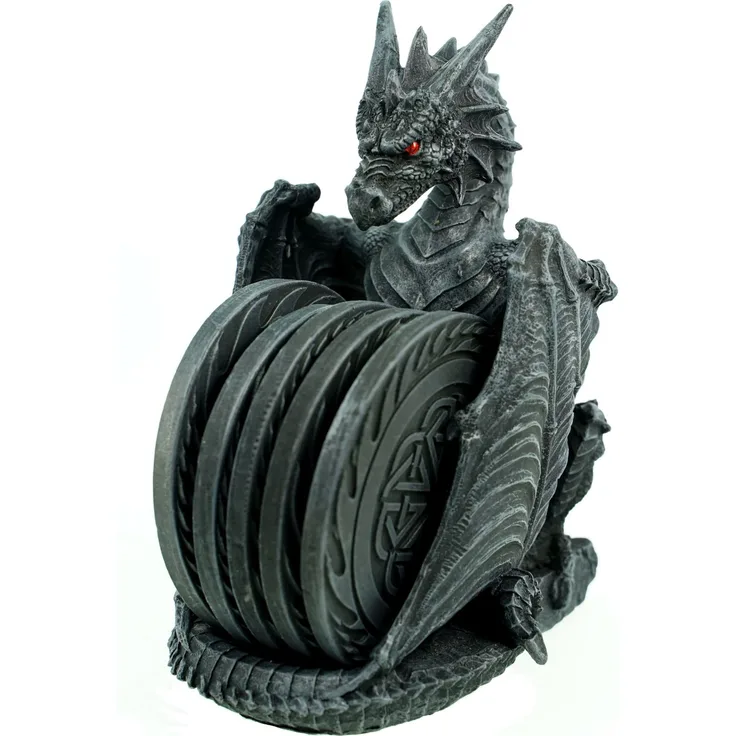 Drachenfürst Untersetzer Set 21 cm Drache Dragon Figur