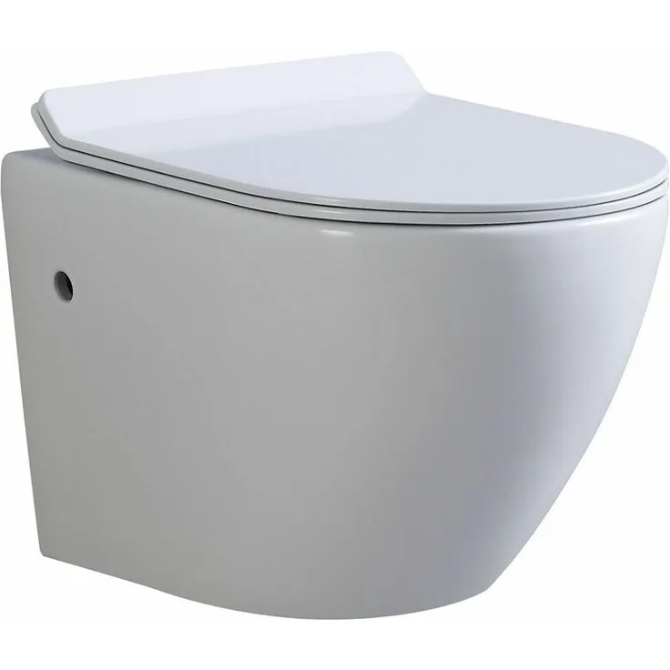 I-flair - Toilette Hänge WC Spülrandlos inkl. WC Sitz mit Absenkautomatik SOFTCLOSE + abnehmbar Franco