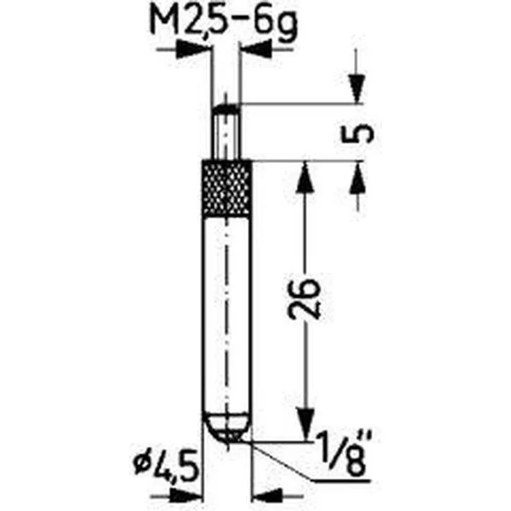 Käfer Messeinsätze für Messuhren u. Feinzeiger Stahl, balliig 26 mm lang