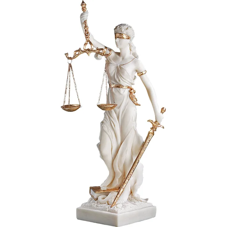 Design Toscano WU71832 Göttin der Gerechtigkeit Themis Marmor-Steinguss Statue