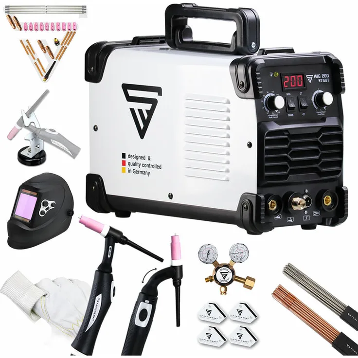 STAHLWERK DC WIG 200 ST IGBT Vollaustattung-Kombi WIG Schweißgerät mit 200A/MMA, 7 Jahre Garantie*