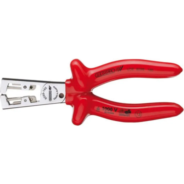GEDORE 8099-160 VDE-Abisolierzange Strip-FIX mit Tauchisolierung 160 mm