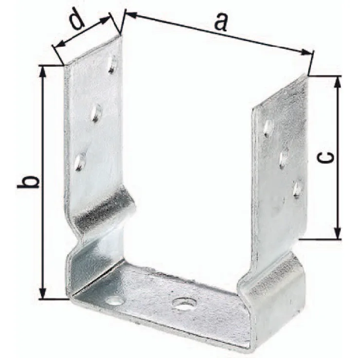 GAH-Alberts 217648 U-Pfostenträger, zum Aufschrauben, feuerverzinkt, lichte Breite: 121 mm