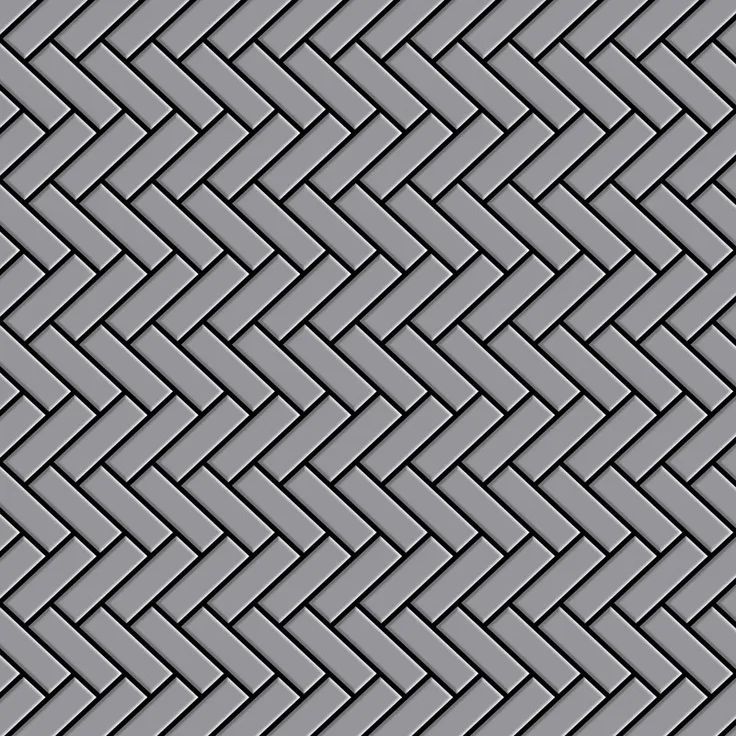 Mosaik Fliese massiv Metall Edelstahl matt in grau 1,6mm stark ALLOY Herringbone-S-S-MA 0,85 m2