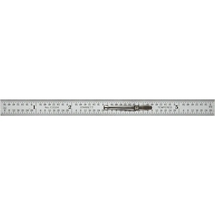 Starrett c310 K-6 Full Flexible Stahl Regel mit Zoll Graduierung und Pocket Clip, 15,2 cm Länge, 1-5,1 cm Breite, 1-162,6 cm Stärke
