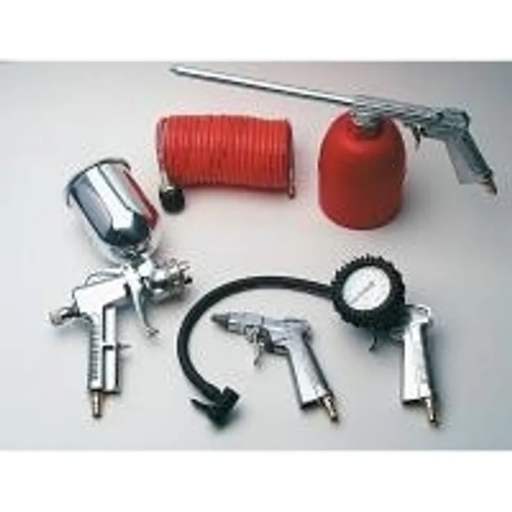 Mannesmann 1527Druckluft Set 5 tlg, Reifendruck Prfer, Sprhpistole, Blaspistole, Farbspritzpistole, Druckluftschlauch