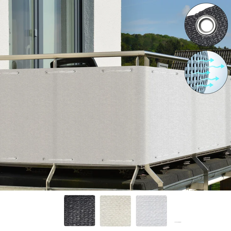 Sol Royal SolVision HDPE Balkonumspannung HB2 300x90cm Weiß – Bild 1
