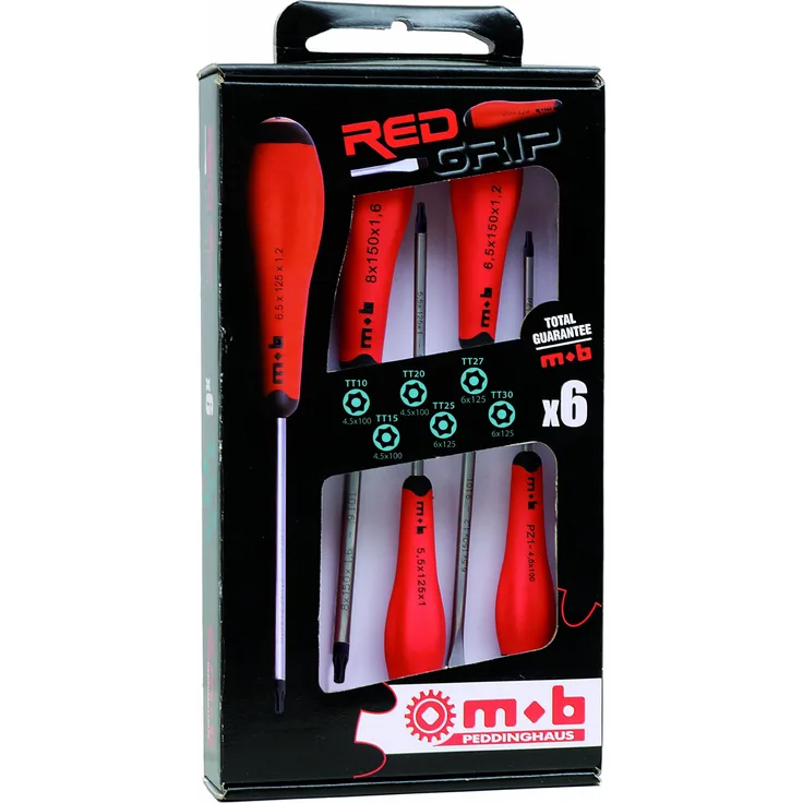 Peddinghaus Schraubendreher-Satz TORX 10 15 10 25 27 30 Redgrip 6-teilig