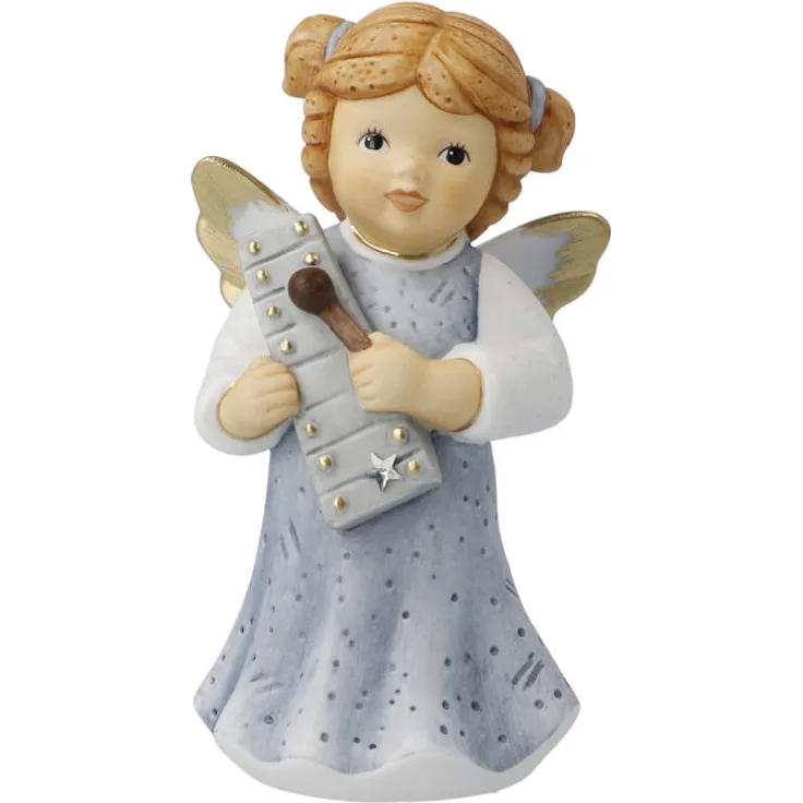 Goebel Figur Xylophon Spiel, Nina & Marco, Winterengelchen, Kapellenfigur, Porzellan, Bunt, 11750721