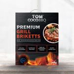 TOM COCO BBQ 10KG Premium Grillbriketts aus Kokosnussschalen, Schwarz