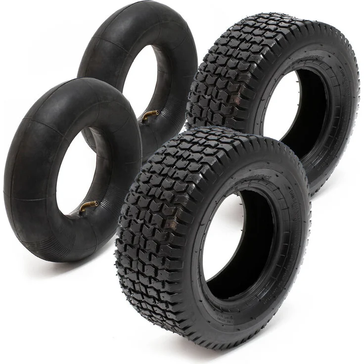 2xReifenmantel 2xSchlauch für Aufsitzmäher-Rasentraktor 16x6.50-8 4PR Winkelventil