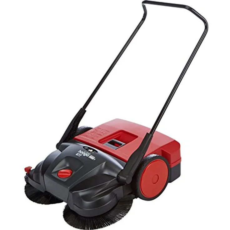 Haaga Handkehrmaschine 677 Profi mit akkubetriebenen Bürsten, egal ob nass, trocken, Sand oder Getränkedosen, geeignet für Flächen ab 200 m² 677400 Arbeitsbreite 77 cm