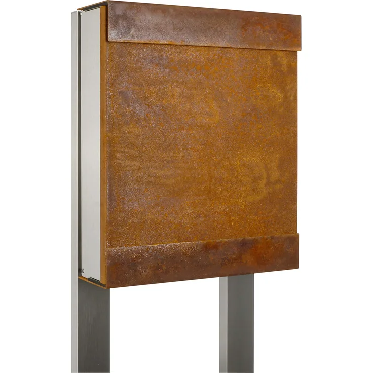 Keilbach, Briefkasten glasnost.iron, Edelstahl-korrodierter wetterfester Stahl, hochwertige Verarbeitung, Klassiker seit 2000, Design Award: FORM 2001