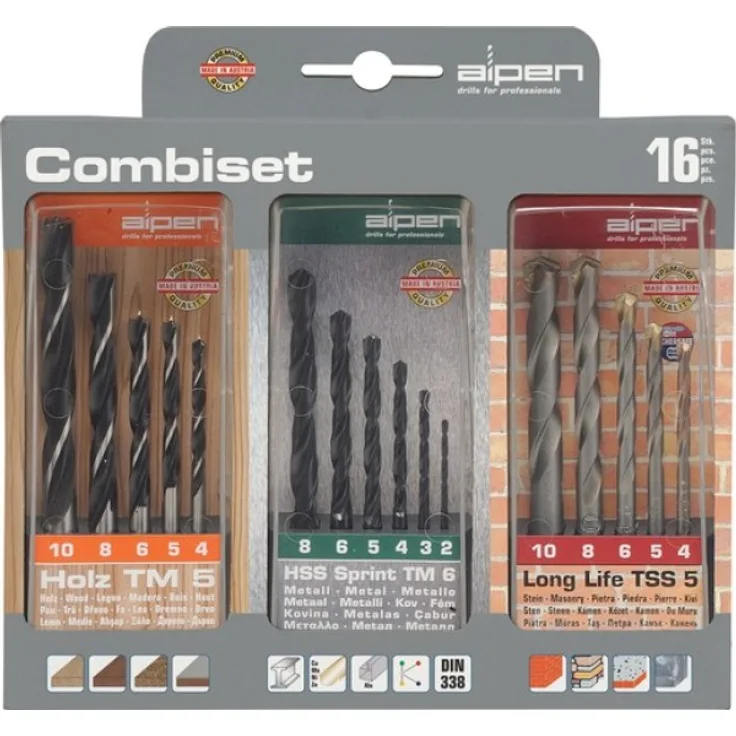 Alpen Maykestag Combiset Master-Holz-Stein-Metall 16-tlg. Holz TM 5 LongLife